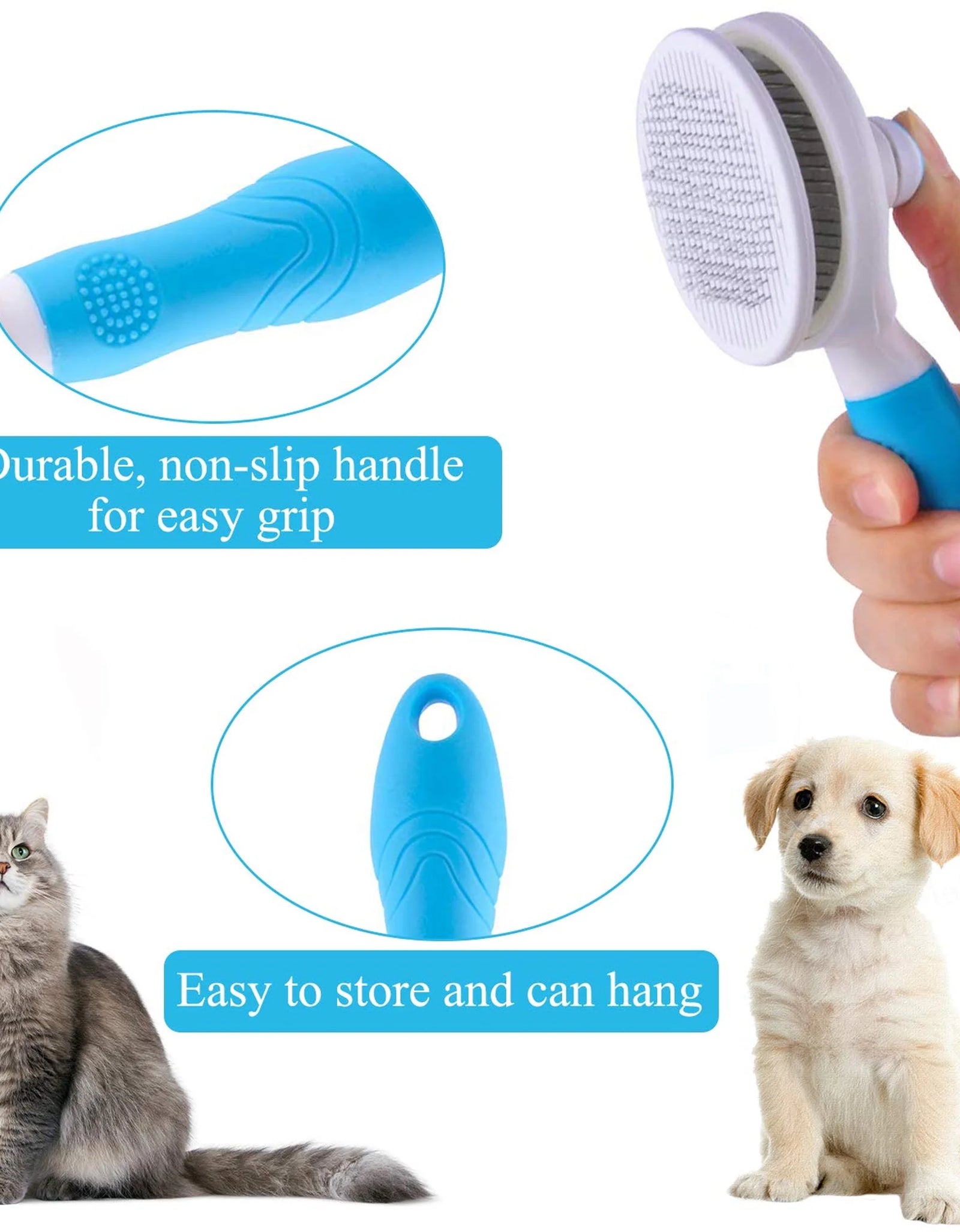 Cat Brush Self Cleaning Grooming Tool for Shedding and Grooming All Hair Lengths