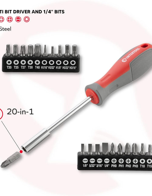 Load image into Gallery viewer, Screwdriver &amp; Precision Driver Tool Set with Magnetic Tips and Bits - Phillips, Flat Head, Torx, Hex - Cr-V Steel with Cushion Grip Handles VT08-3329
