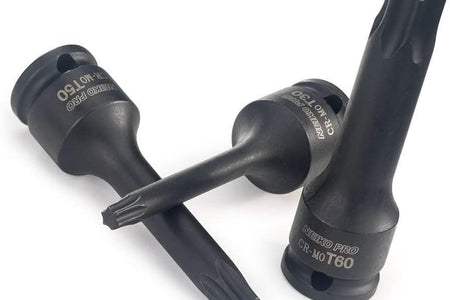 01132B 3/8” Drive Torx Star Driver Bit Socket Set 7 Piece T20 to T60 3” Length Cr-Mo Impact Grade