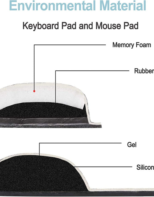 Load image into Gallery viewer, Keyboard Wrist Rest and Mouse Pad with Wrist Support, Ergonomic Mouse Pad, Durable Comfortable Lightweight for Easy Typing Pain Relief, Memory Foam Keyboard Mousepad Set, Teal Turqoise Marble
