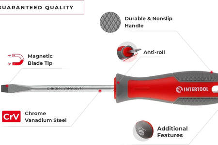Screwdriver & Precision Driver Tool Set with Magnetic Tips and Bits - Phillips, Flat Head, Torx, Hex - Cr-V Steel with Cushion Grip Handles VT08-3329