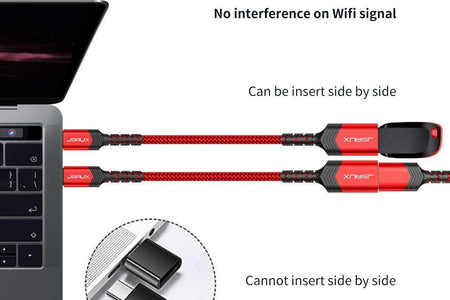 USB C to USB Adapter,  [0.5Ft 2 Pack] Type C 3.0 OTG Cable on the Go Type C Male to USB a Female Adapter Compatible with Macbook Pro 2018 2017,Samsung Galaxy S20 S20+ Ultra S8 S9 Note 10 -Red