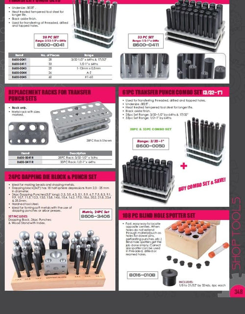 Load image into Gallery viewer, 8600-0041 28 Piece Transfer Punch Set, 3/32" - 1/2"
