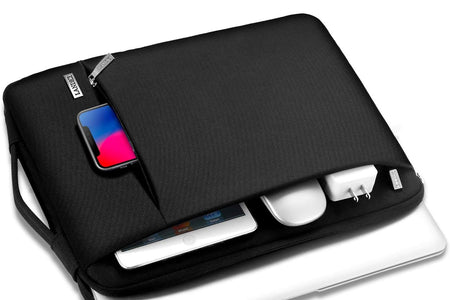 Laptop Sleeve 12-12.9 Inch for Surface Pro 7 8/Laptop Go, Lenovo Acer HP Samsung Chromebook 11.6, Macbook Air 11, Slim Tablet Case Bag for Ipad Pro 12.9 2021-Black