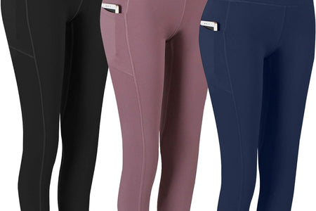 2 Pack High Waist Yoga Pants with Pockets, Tummy Control Workout Running Yoga Leggings for Women