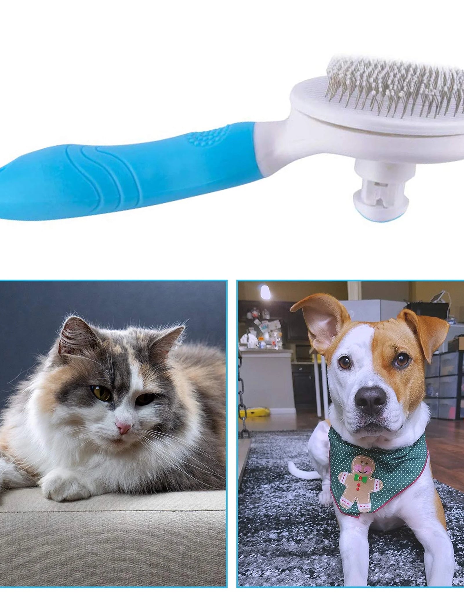 Cat Brush Self Cleaning Grooming Tool for Shedding and Grooming All Hair Lengths