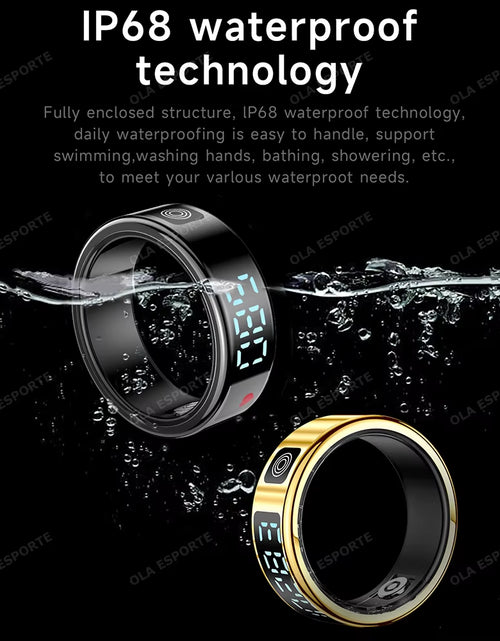 Load image into Gallery viewer, 2025 Smart Ring LED Touch Display Screen Gesture Swipe Video Heart Rate Health Monitoring 5ATM Waterproof Smart Rings Men Women
