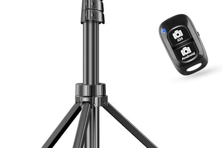 Innotech 62" Phone Tripod & Selfie Stick, Extendable Cell Phone Tripod Stand with Wireless Remote and Phone Holder, Compatible with Iphone Android Phone, Camera