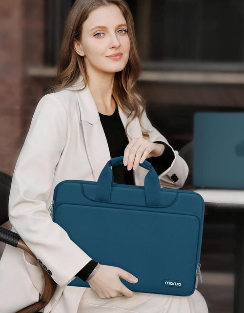 Load image into Gallery viewer, 360 Protective Laptop Shoulder Bag Compatible with Macbook Pro 16 Inch 2021 2022 M1 A2485/2019-2020 A2141/Pro 15 A1398, 15-15.6 Inch Notebook, Matching Color Sleeve with Belt, Hunter Green
